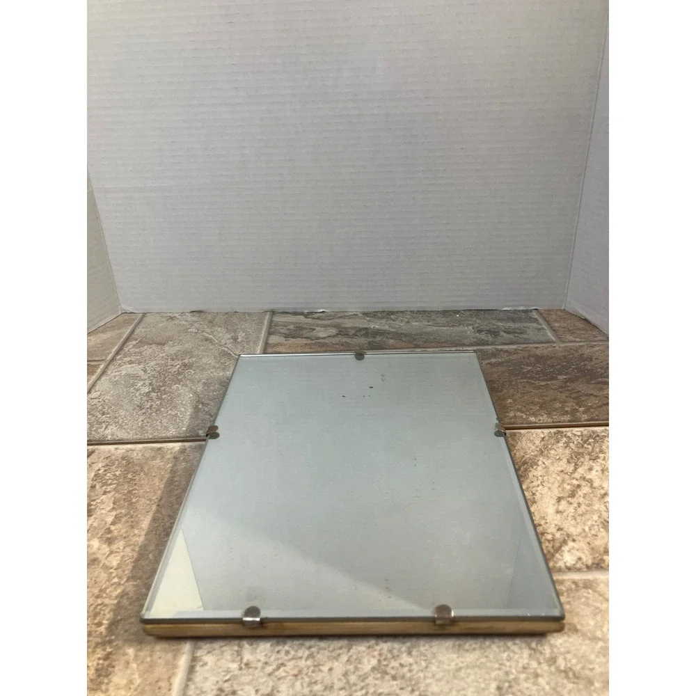 Vintage Tabletop Mirror Wood‎ Back Easel Stand